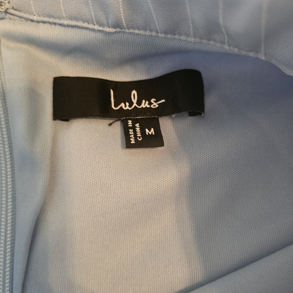 Lulu's Light Blue Button-Front Mini Dress - Picture 3 of 6